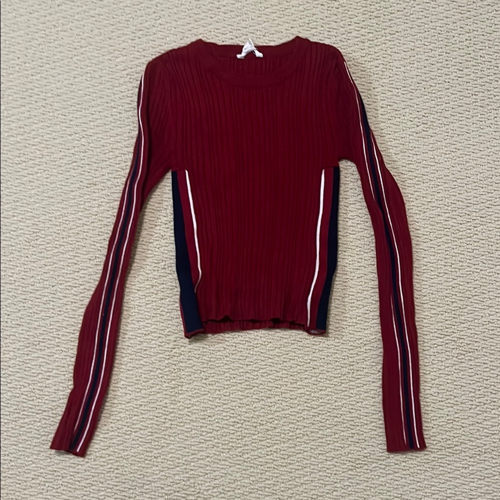 Urban | Burgundy Ribbed Long Sleeve Top